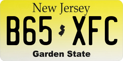 NJ license plate B65XFC