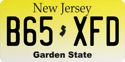 NJ license plate B65XFD