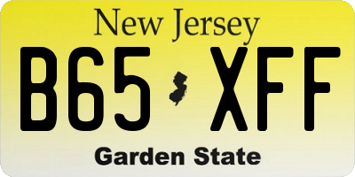 NJ license plate B65XFF