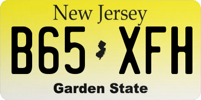 NJ license plate B65XFH