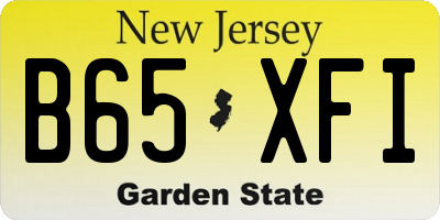 NJ license plate B65XFI
