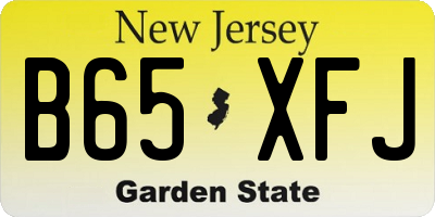 NJ license plate B65XFJ