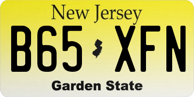 NJ license plate B65XFN