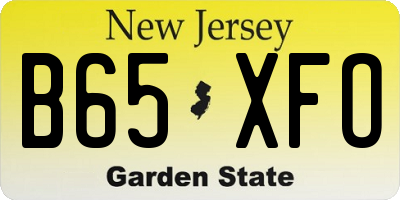 NJ license plate B65XFO