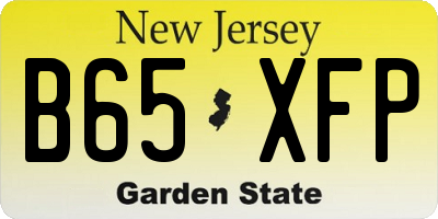 NJ license plate B65XFP