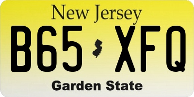 NJ license plate B65XFQ