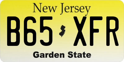 NJ license plate B65XFR