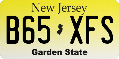 NJ license plate B65XFS