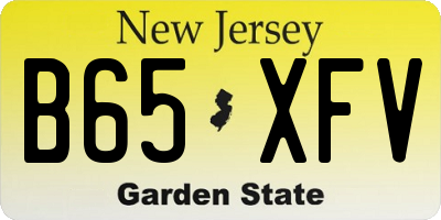 NJ license plate B65XFV