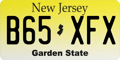 NJ license plate B65XFX