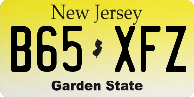 NJ license plate B65XFZ