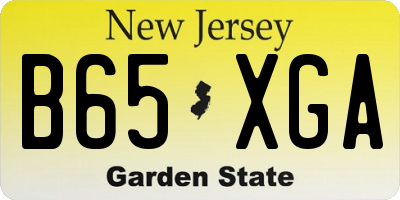 NJ license plate B65XGA