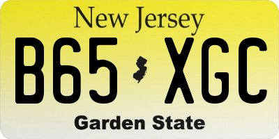 NJ license plate B65XGC