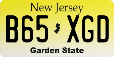 NJ license plate B65XGD