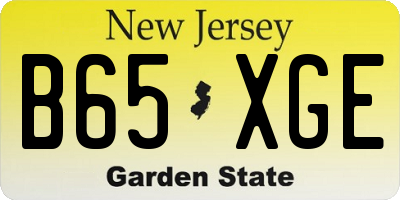 NJ license plate B65XGE