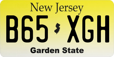NJ license plate B65XGH