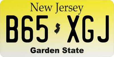 NJ license plate B65XGJ