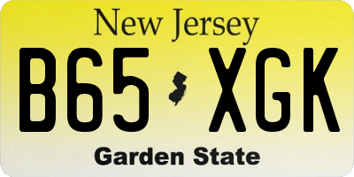 NJ license plate B65XGK