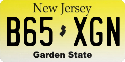 NJ license plate B65XGN
