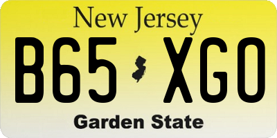 NJ license plate B65XGO
