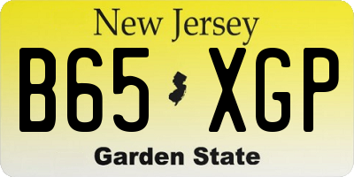 NJ license plate B65XGP