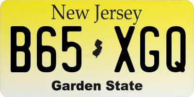 NJ license plate B65XGQ