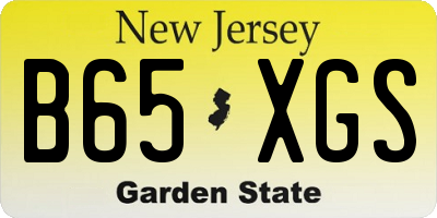 NJ license plate B65XGS
