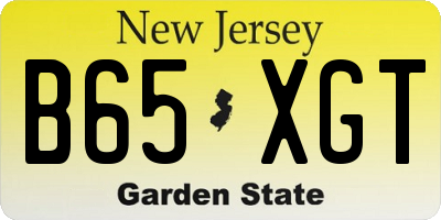 NJ license plate B65XGT