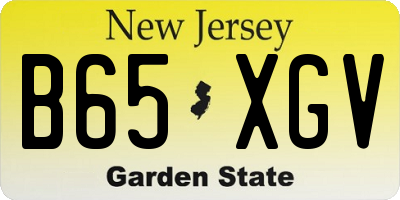 NJ license plate B65XGV