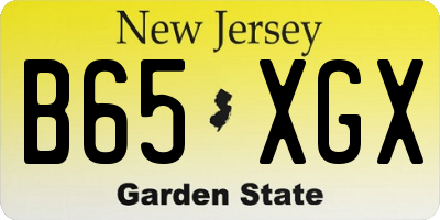 NJ license plate B65XGX