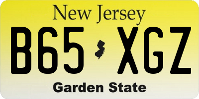 NJ license plate B65XGZ