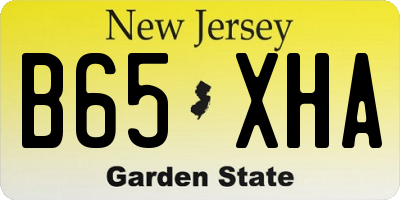 NJ license plate B65XHA