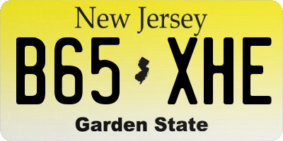 NJ license plate B65XHE