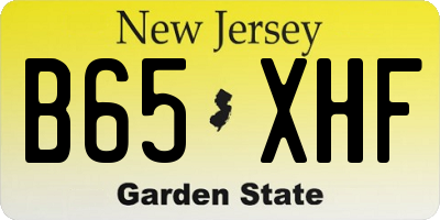 NJ license plate B65XHF