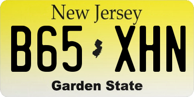 NJ license plate B65XHN