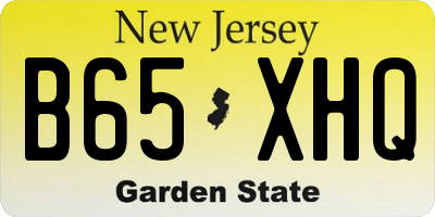 NJ license plate B65XHQ