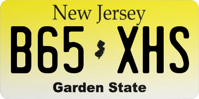 NJ license plate B65XHS