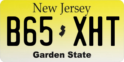 NJ license plate B65XHT