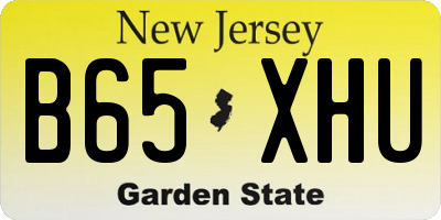 NJ license plate B65XHU