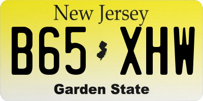 NJ license plate B65XHW