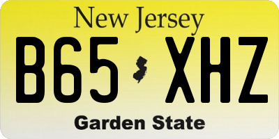 NJ license plate B65XHZ