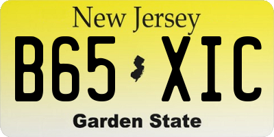 NJ license plate B65XIC