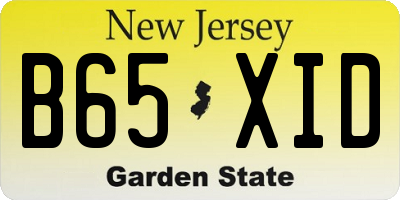 NJ license plate B65XID