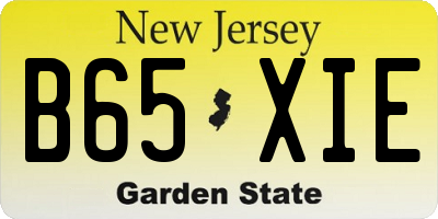 NJ license plate B65XIE