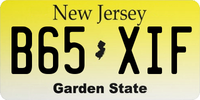 NJ license plate B65XIF