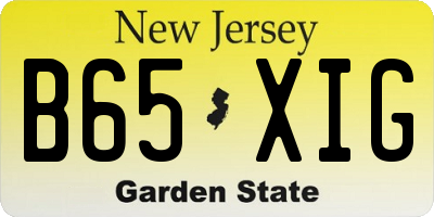 NJ license plate B65XIG