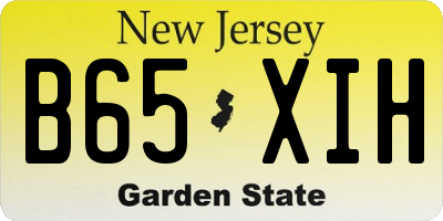 NJ license plate B65XIH