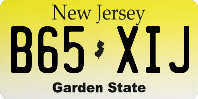NJ license plate B65XIJ
