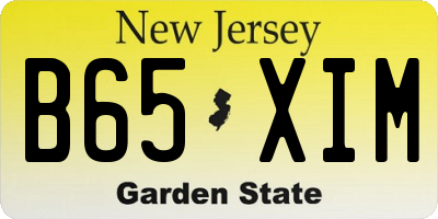 NJ license plate B65XIM