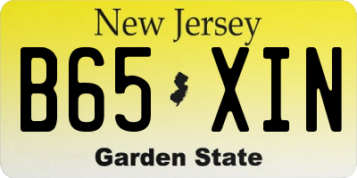 NJ license plate B65XIN